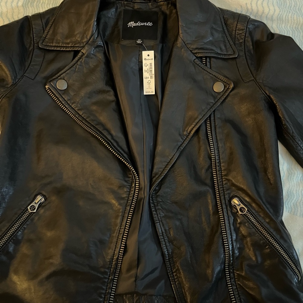 NWT Madewell Washed Leather Motorcycle Jacket